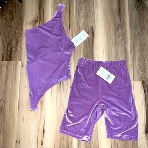 Fabletics Purple Velvet Two-Piece Set